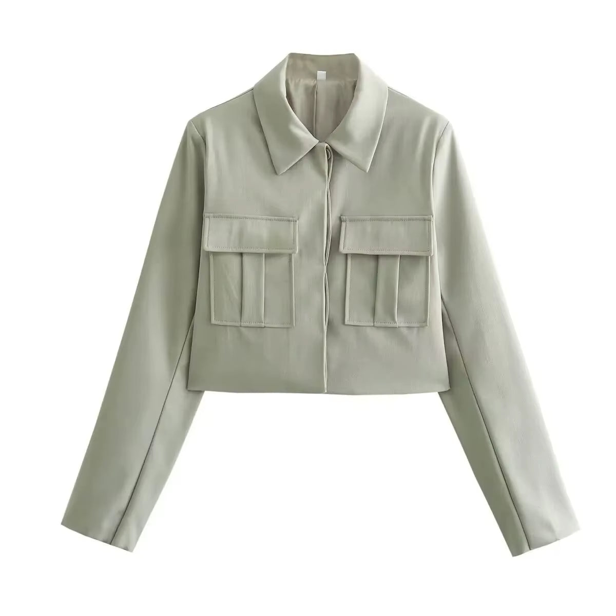 2024 Autumn Women'S Suit Female Double Pockets Chic Jacket + Wide Leg Pants Women Outfit Two-Piece Set Lady Pant Sets
