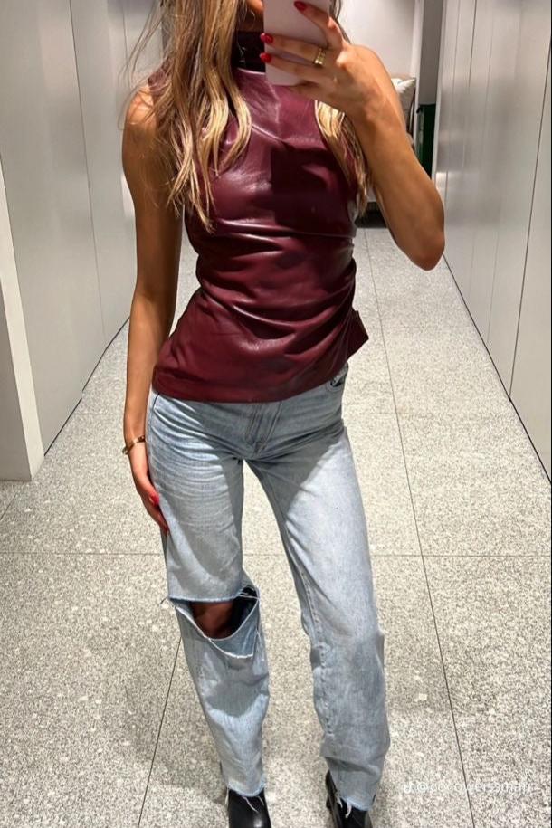 Cara - Burgundy Top