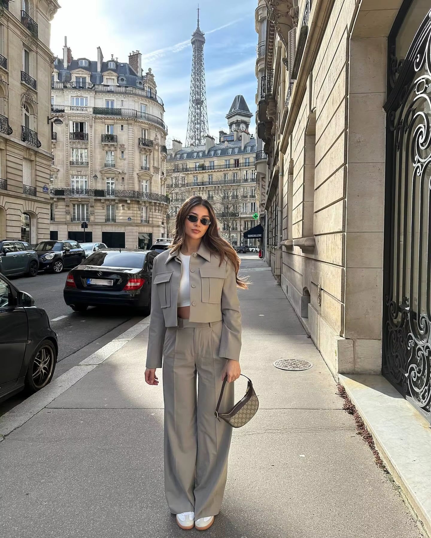 2024 Autumn Women'S Suit Female Double Pockets Chic Jacket + Wide Leg Pants Women Outfit Two-Piece Set Lady Pant Sets