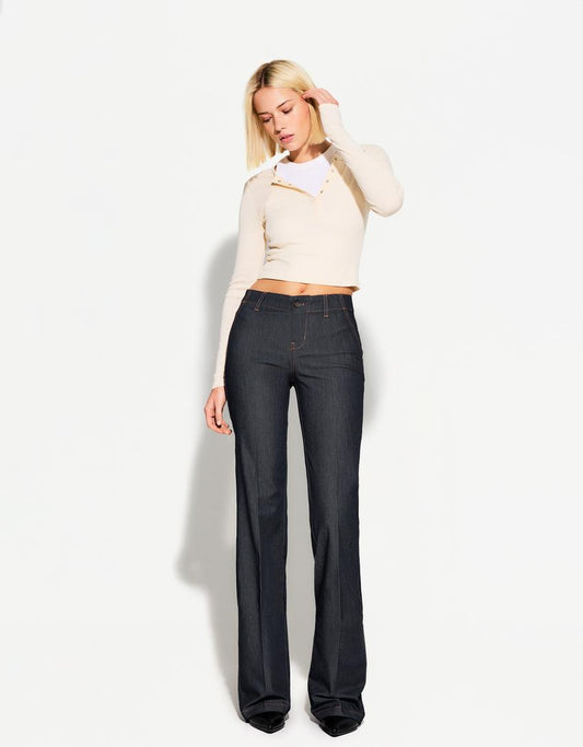 Cate - Donkere jeans met lage taille
