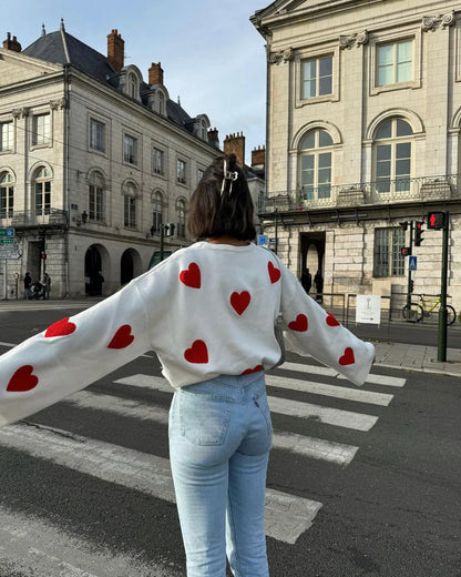 Celine - Oversized Dames trui met hartjes