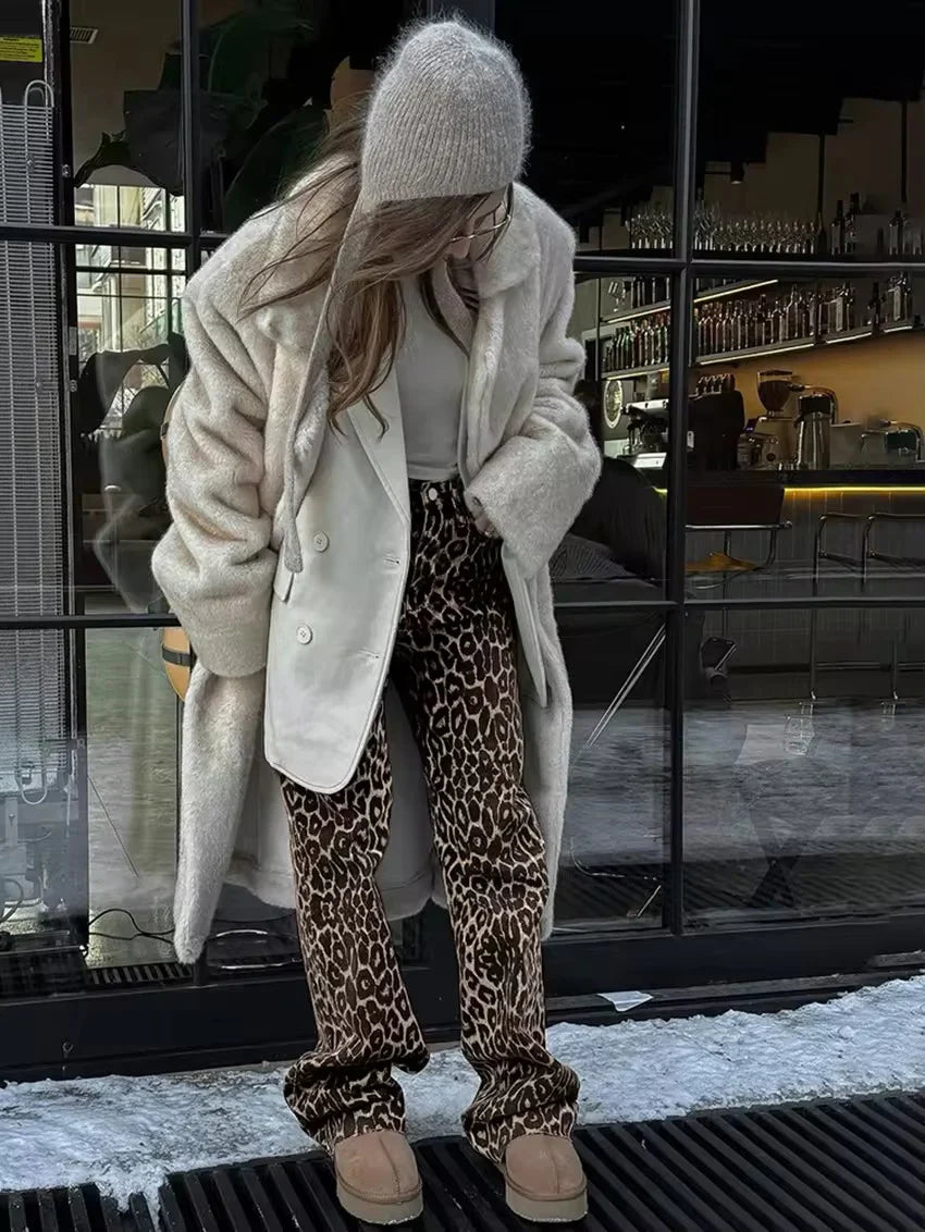 Annabel - Leopard Straight Jeans
