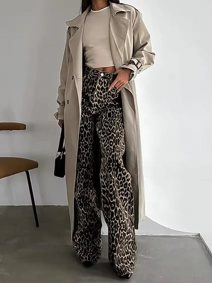 Annabel - Leopard Straight Jeans