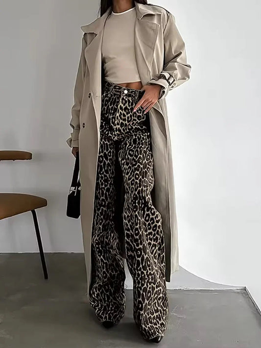 Annabel - Leopard Straight Jeans