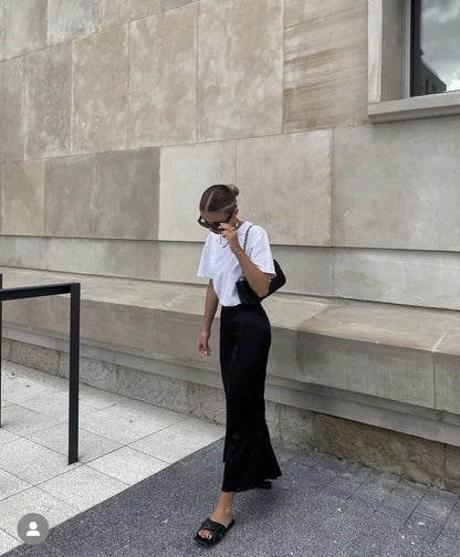 July - Satin Maxi Skirt