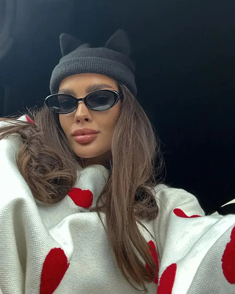 Celine - Oversized Dames trui met hartjes